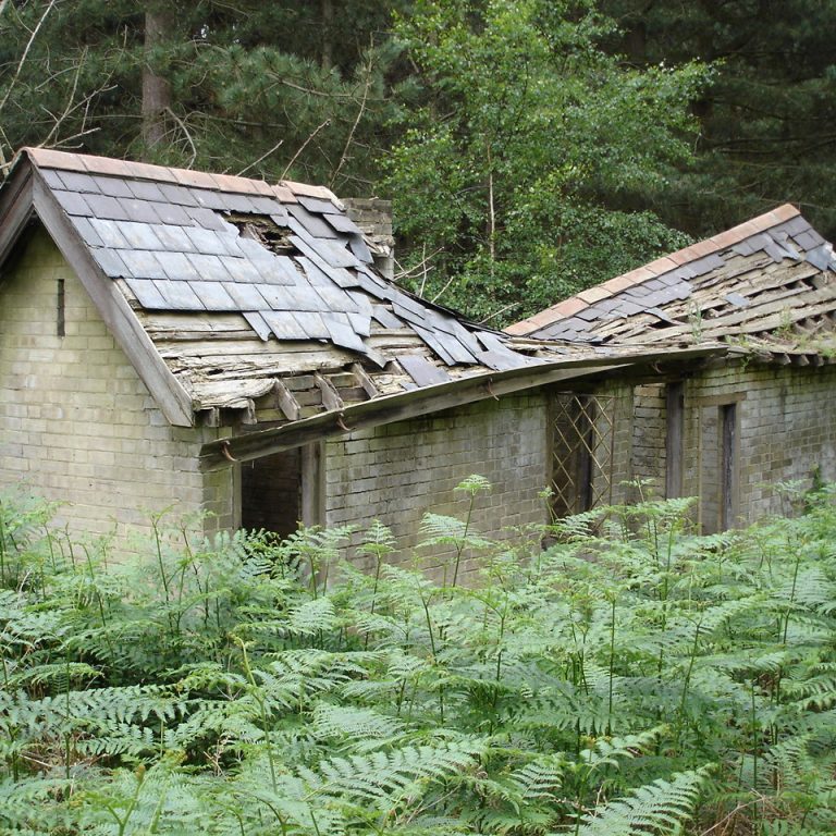 caved in roof - gamekeepers cottage renovation
