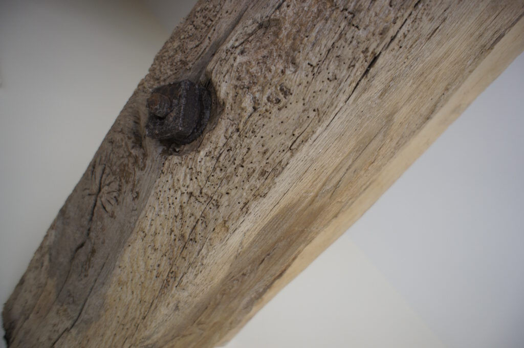 Timber beams in barn conversion